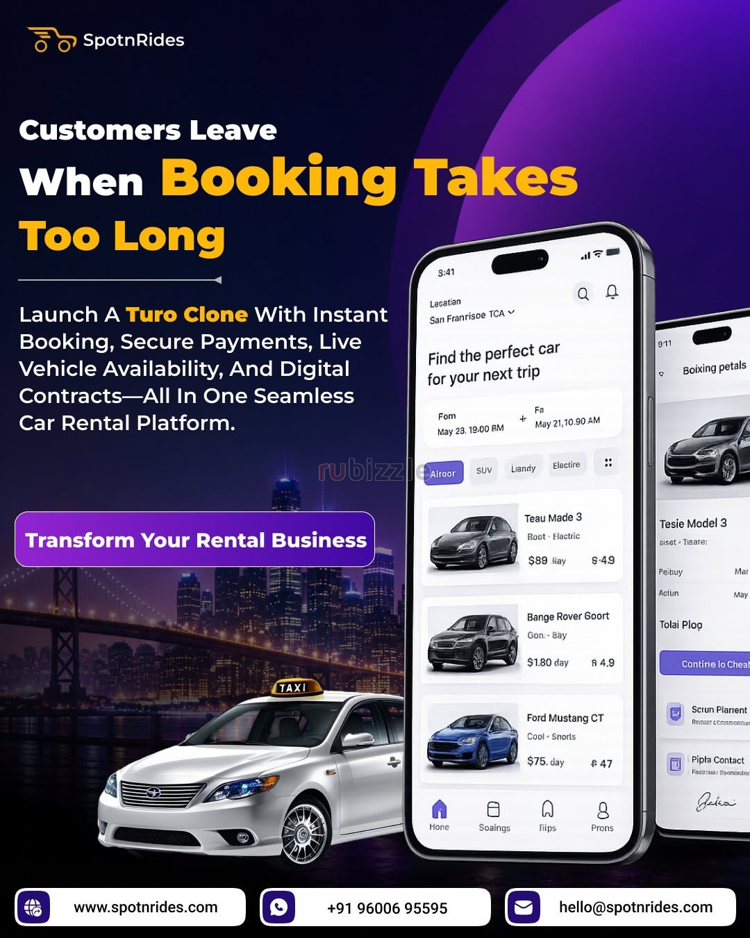 Launch Your Own Turo Clone with SpotnRides